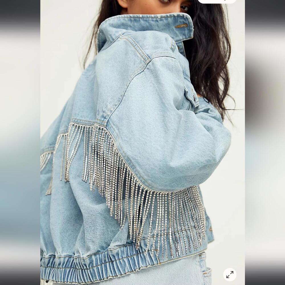 Free People Comet Denim Bomber - Picture 1 of 9